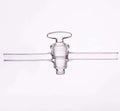One-way tap with glass stopcock, hole diameter 2 to 8 mm