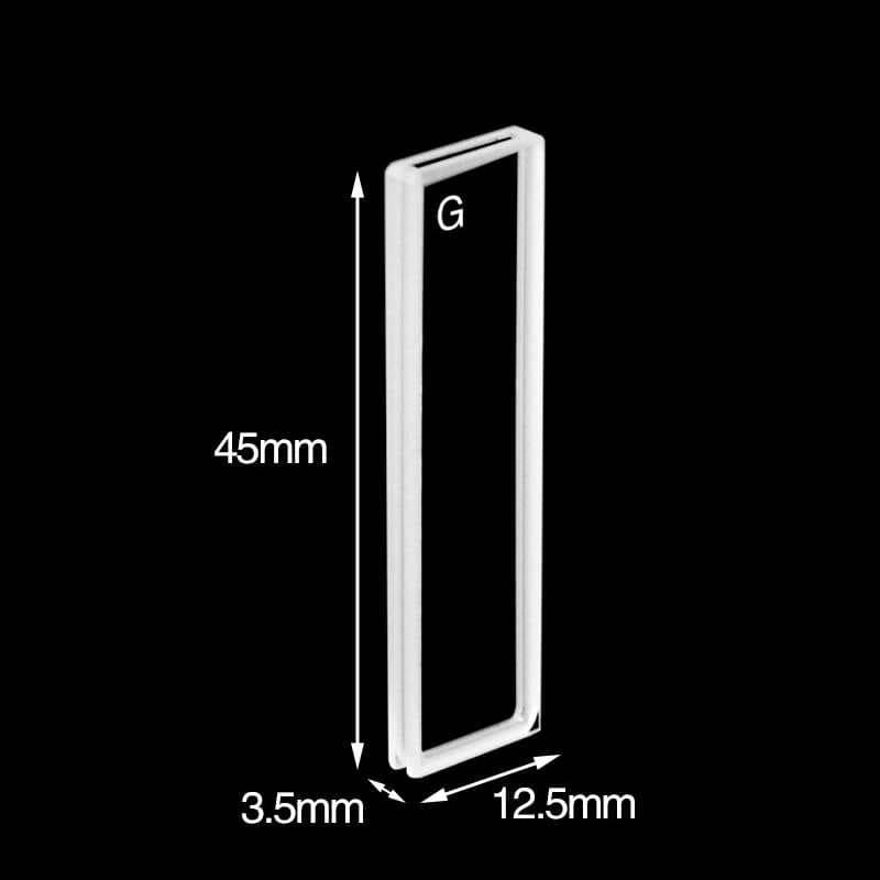 Optical glass cuvettes with PTFE lid, 2 clear windows