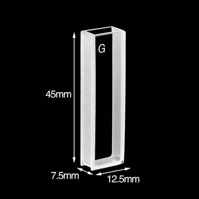 Optical glass cuvettes with PTFE lid, 2 clear windows