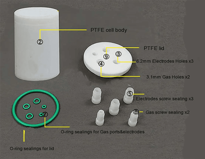 PTFE Standard Sealed Electrochemical Cell, Capacity 10 to 500 ml