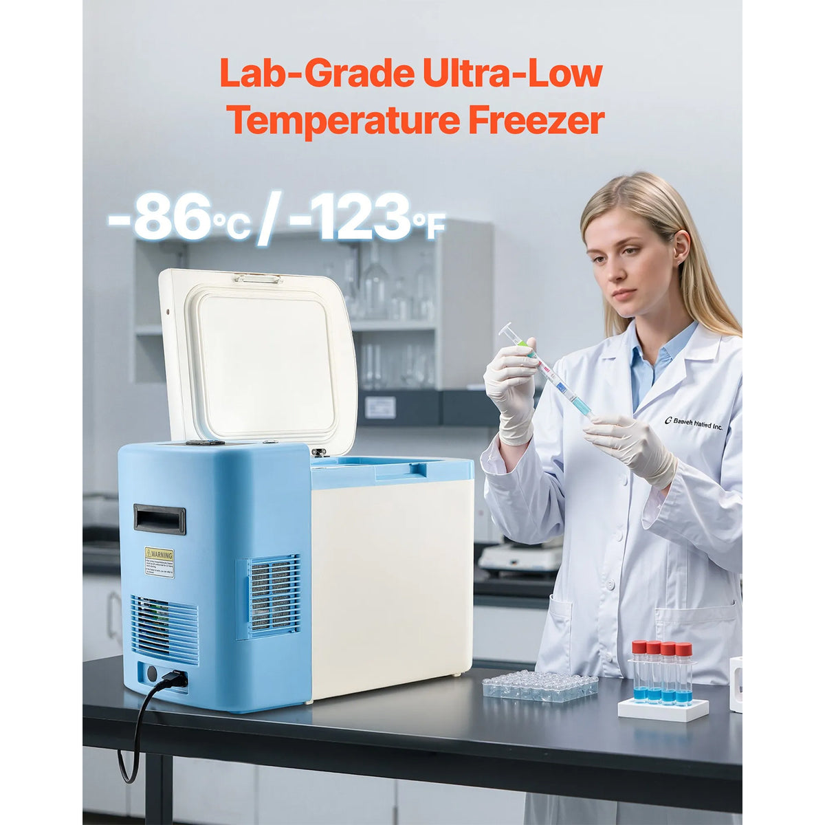 Ultra Low Temperature Lab Freezer, −40℉ to −123℉ Adjustable Temp Range
