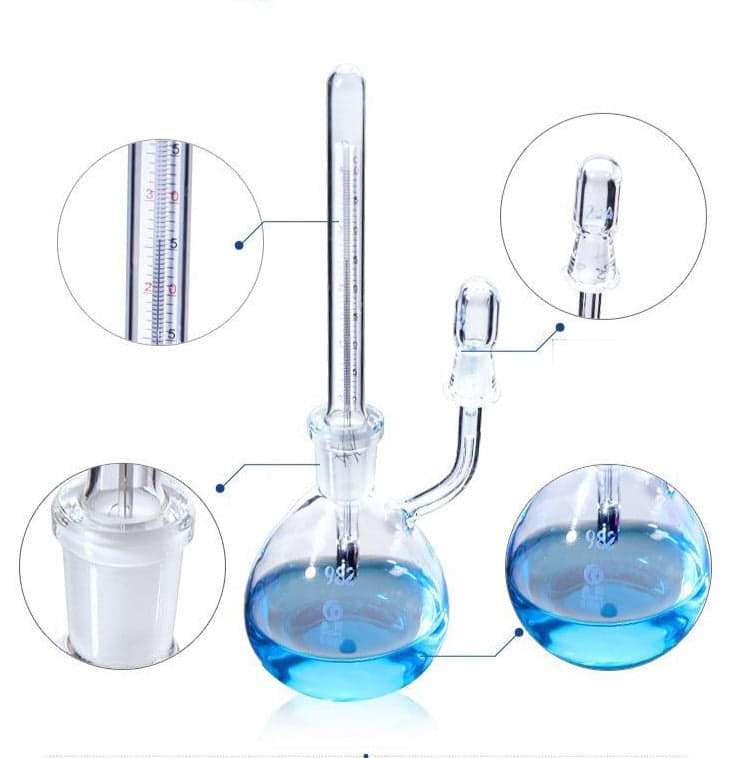 Pycnometer acc. to Gay-Lussac with thermometer, 25 ml to 50 ml