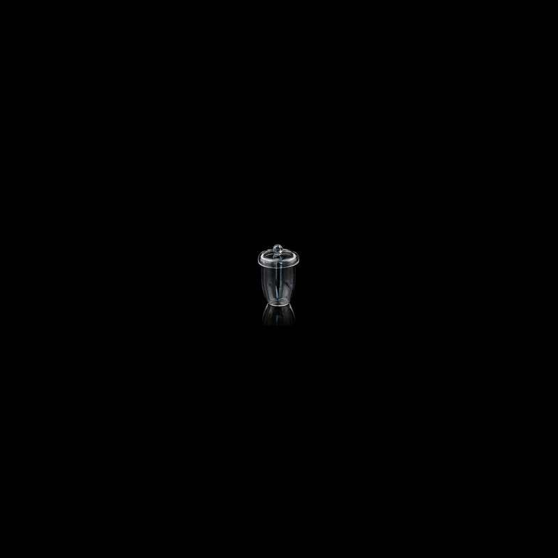 Quartz crucible with lid, capacity 5 to 300 ml