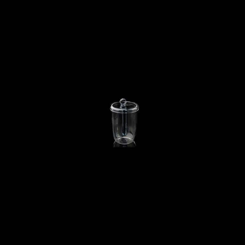 Quartz crucible with lid, capacity 5 to 300 ml