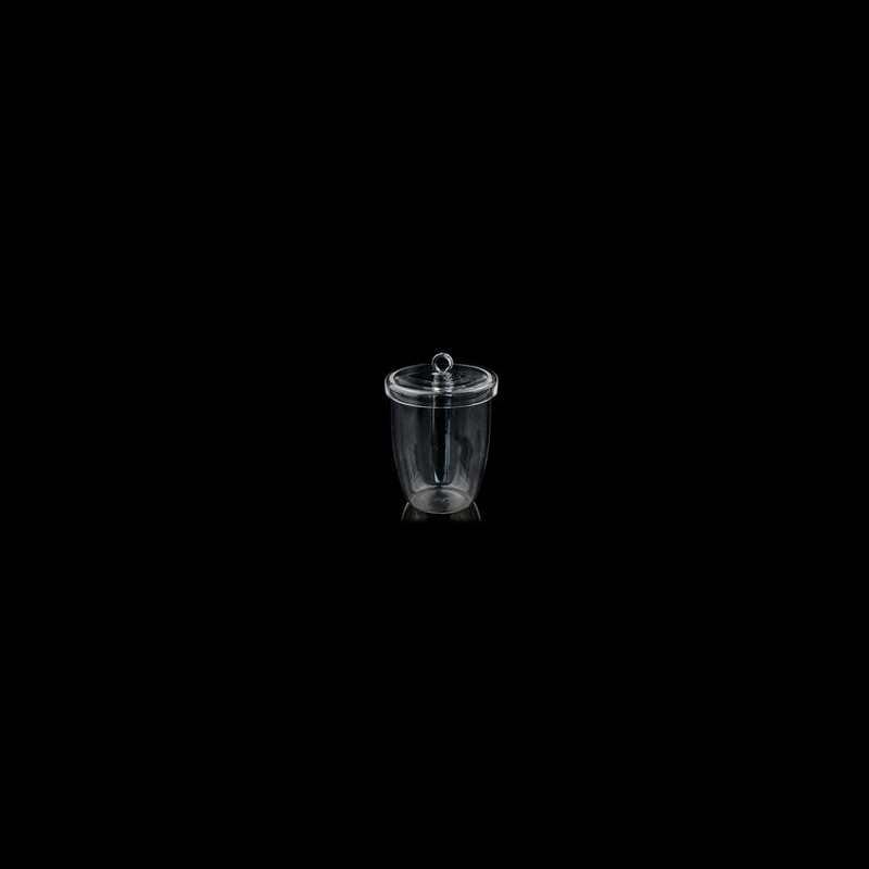 Quartz crucible with lid, capacity 5 to 300 ml