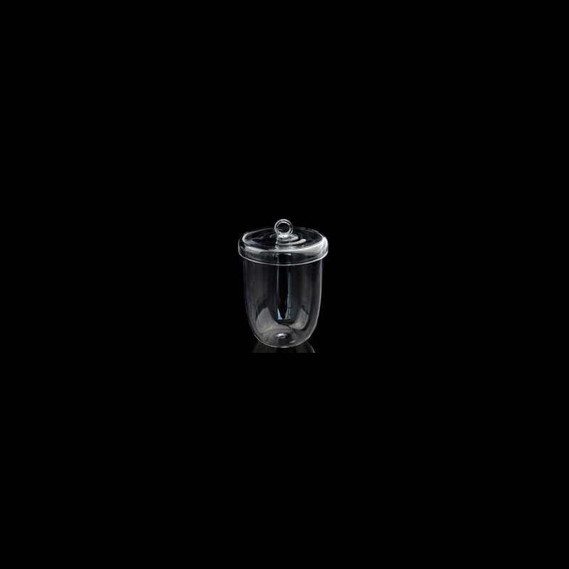 Quartz crucible with lid, capacity 5 to 300 ml