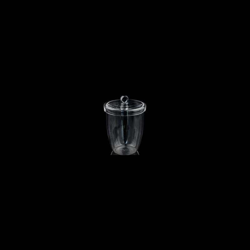 Quartz crucible with lid, capacity 5 to 300 ml