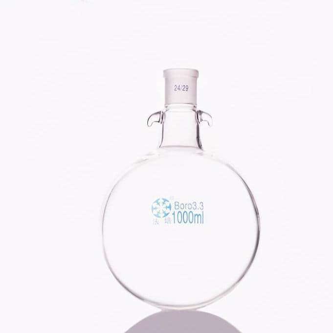 Round bottom flask with joint and hooks, capacity 50 to 20.000 ml