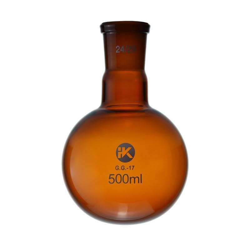 Round bottom flask with joint, brown glass, capacity 50 to 2.000 ml