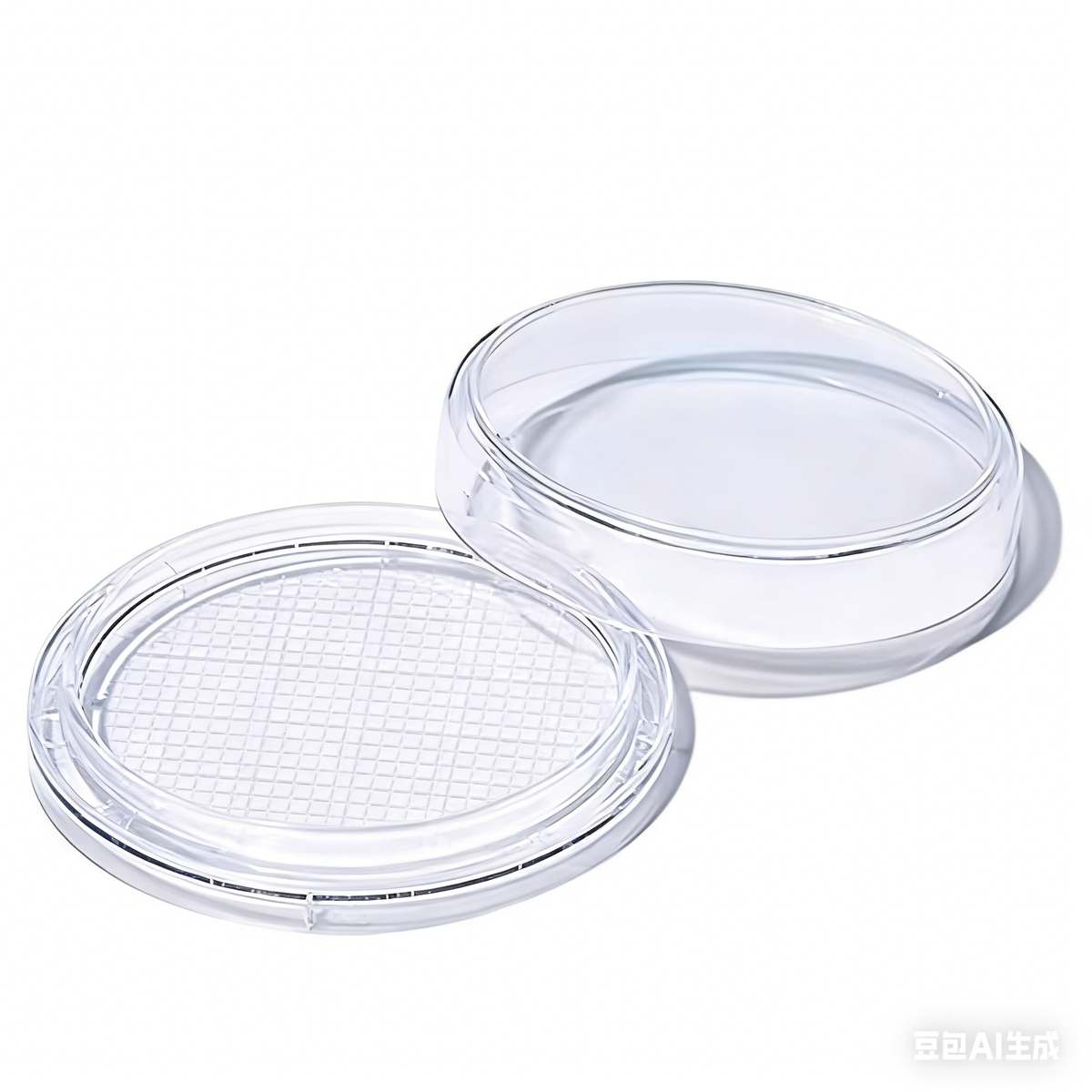 Disposable Plastic Contact Dish, 55mm Laboratory Surface Plate with Graduated Flat-bottomed Arc-bott