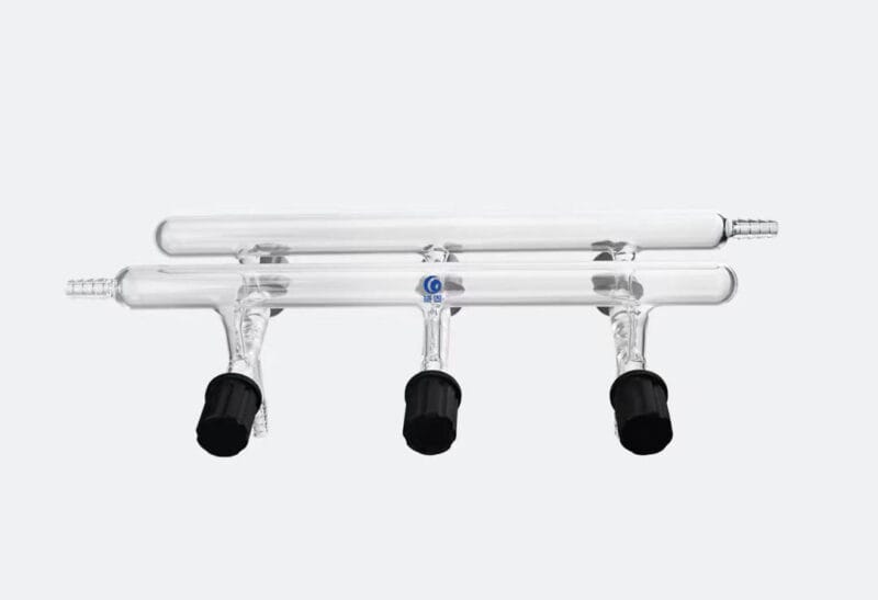 Schlenk Line with PTFE High-Vacuum Valves, Double Bank, 3-5 Ports