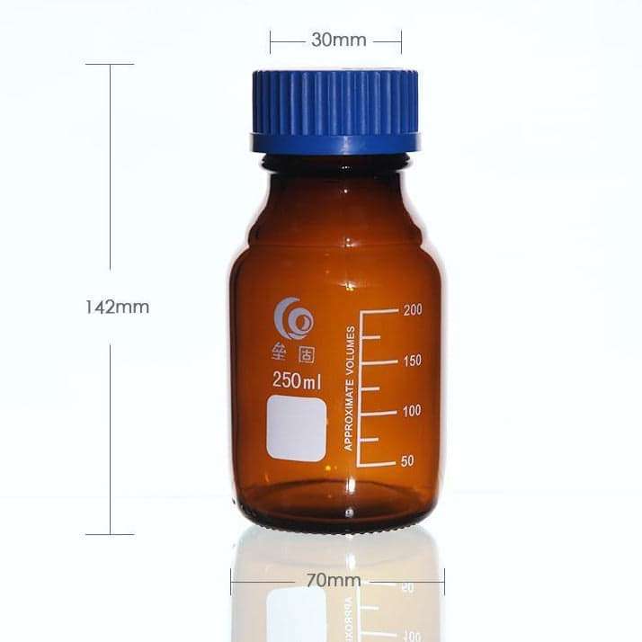 Screw Top Bottle, Brown Glass, Graduated, 25 ml to 1.000 ml