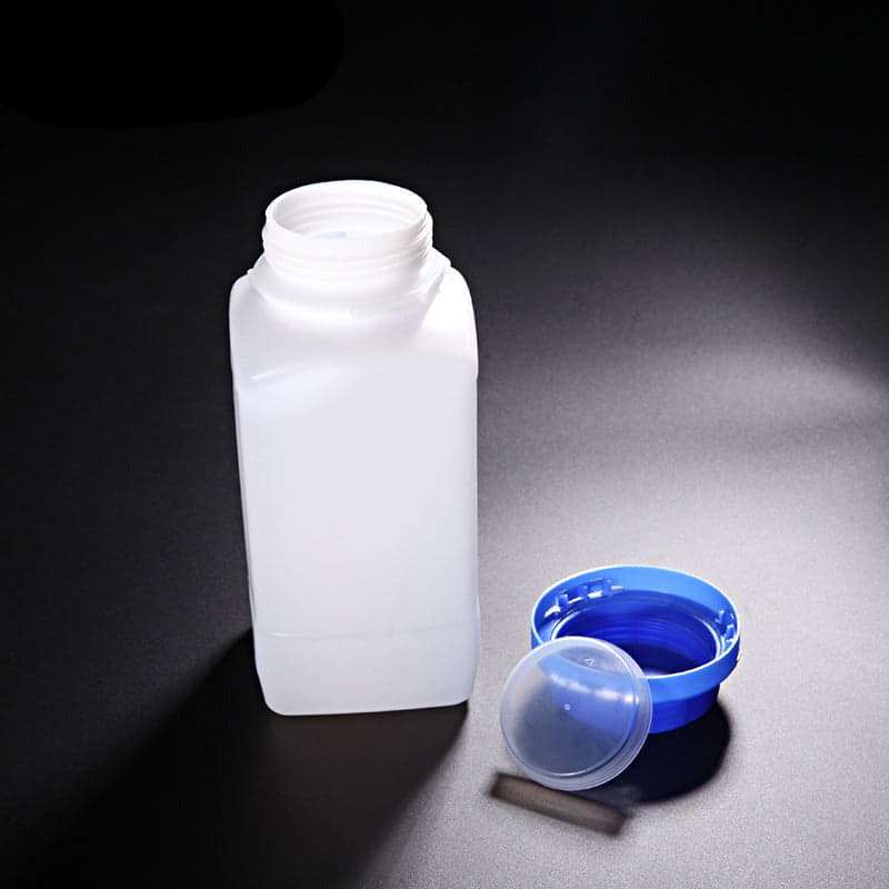Screw top square bottles, Plastic PE, capacity 60 ml to 1.000 ml