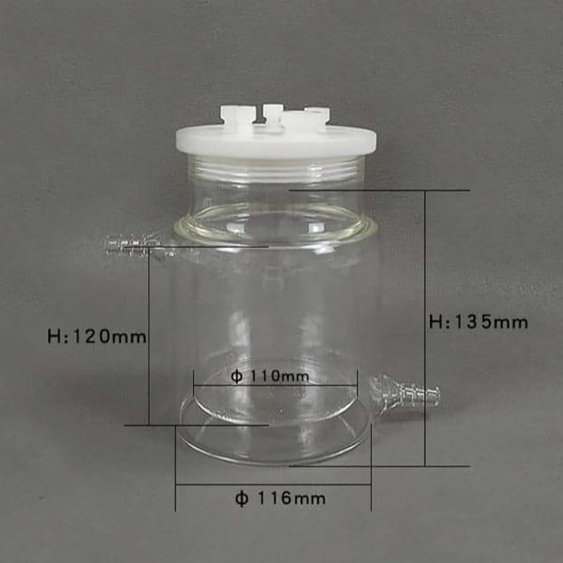 Sealed Electrochemical Cell with Water Jacket, 50-1,000 ml, Borosilicate Glass 3.3