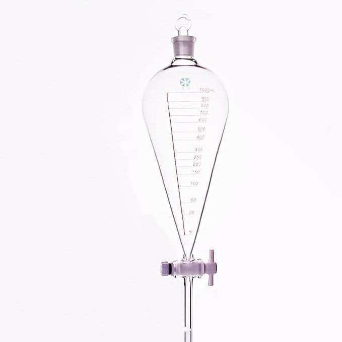 Graduated Squibb Separating Funnel, PTFE Stopcock, 125?C1000 ml