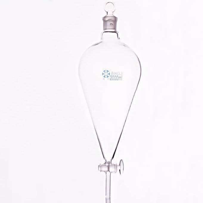 Squibb Separating Funnel, Glass Stopcock and Stopper, 10 ml to 20,000 ml