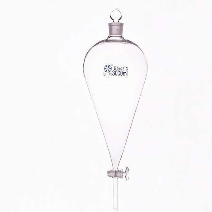 Squibb Separating Funnel, Glass Stopcock and Stopper, 10 ml to 20,000 ml