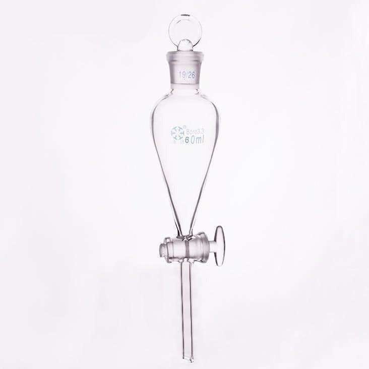 Squibb Separating Funnel, Glass Stopcock and Stopper, 10 ml to 20,000 ml