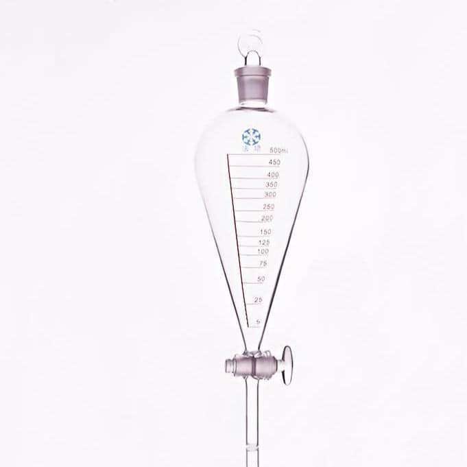 Graduated Squibb Separating Funnel, Glass Stopcock, 125 to 1000 ml