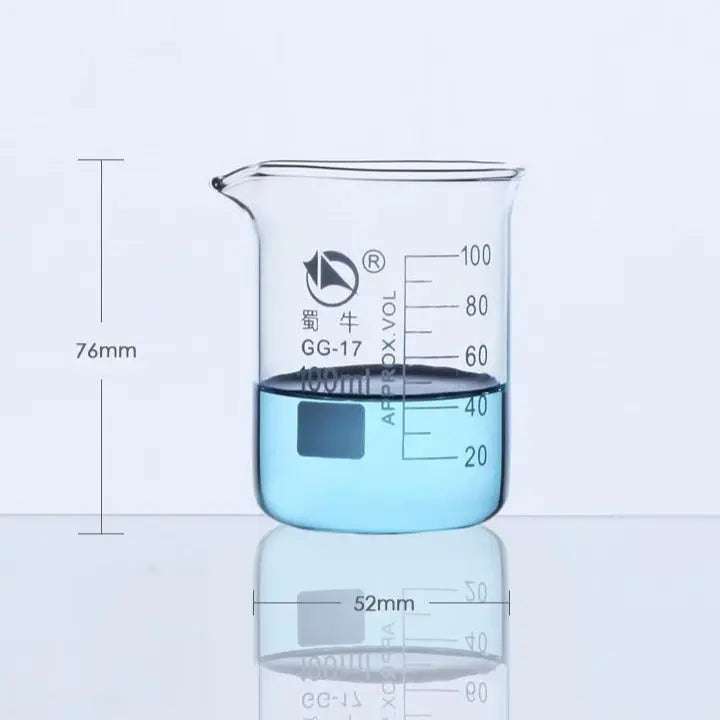 Short Beaker with Spout and Graduations, 25 ml to 10,000 ml