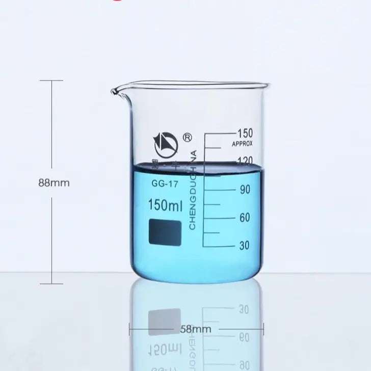 Short Beaker with Spout and Graduations, 25 ml to 10,000 ml
