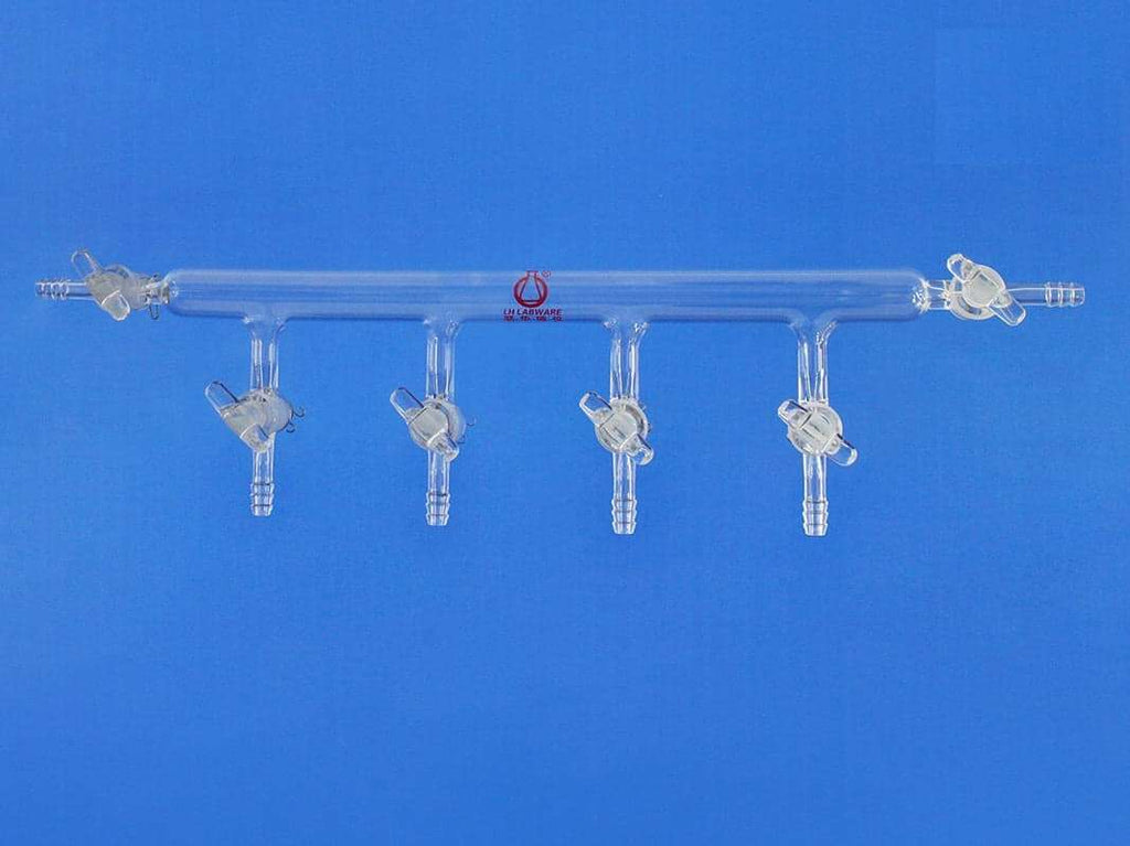 Single bank vacuum manifold with stopcock at both side, ports 4 to 6 ,Schlenk line