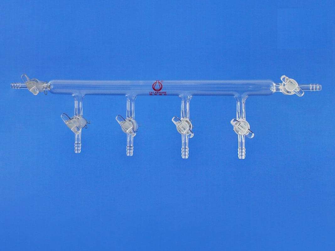 Single bank vacuum manifold with stopcock at both side, ports 4 to 6 ,Schlenk line