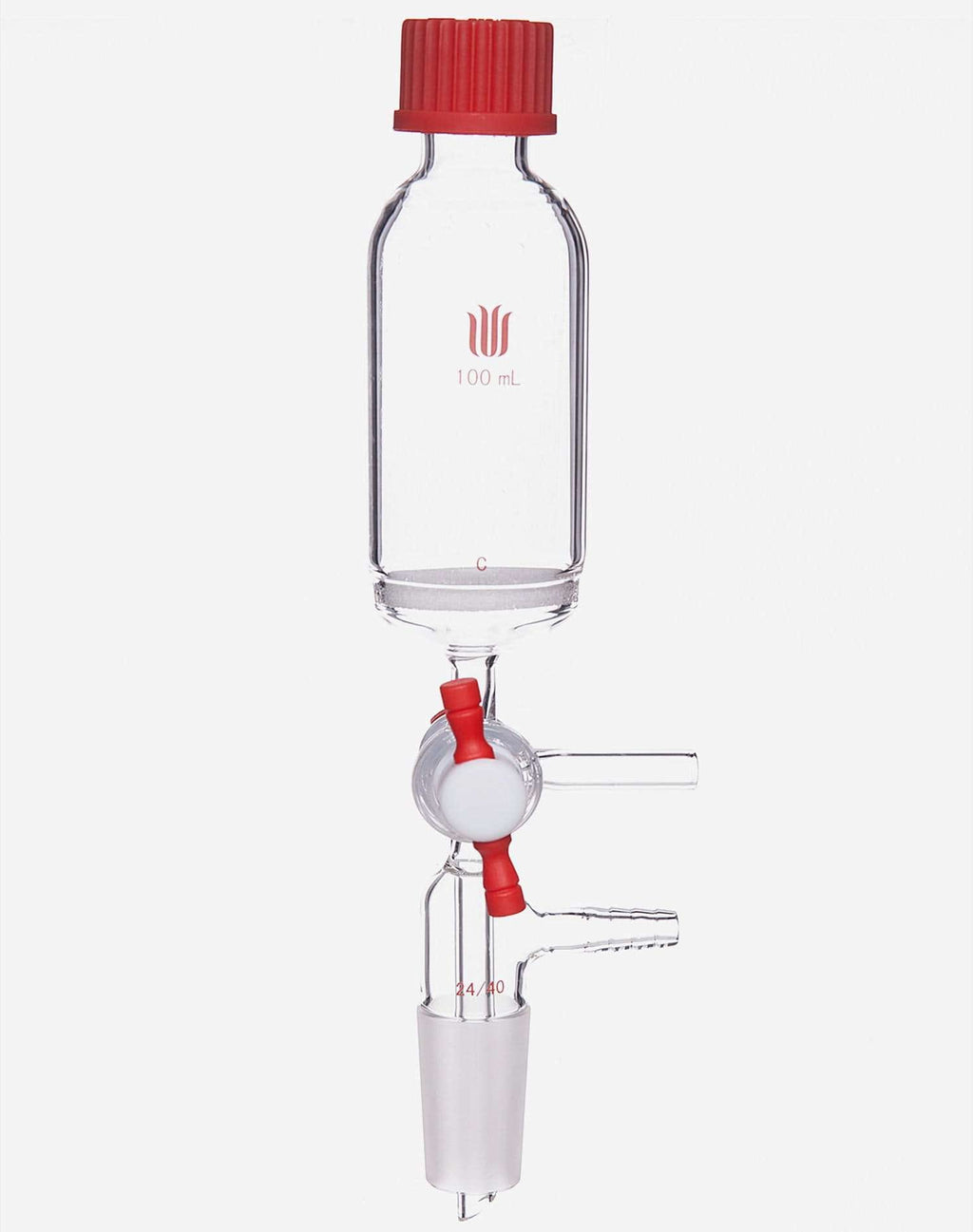 Solid-phase peptide synthesis vessel, capacity 10 to 500 ml