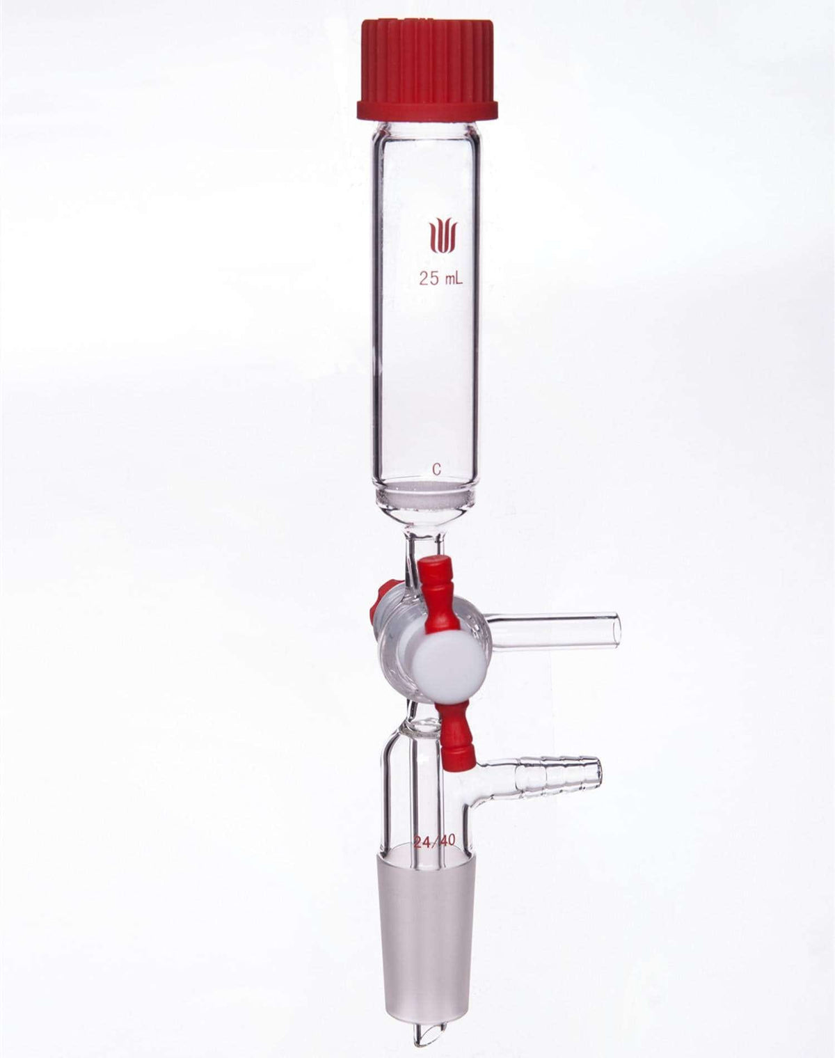 Solid-phase peptide synthesis vessel, capacity 10 to 500 ml