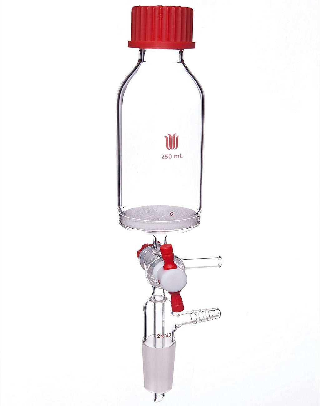 Solid-phase peptide synthesis vessel, capacity 10 to 500 ml