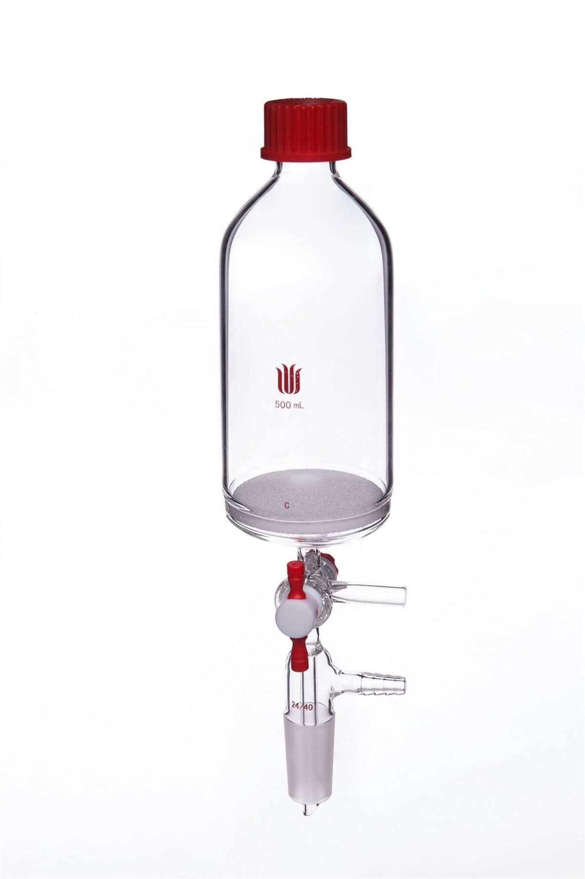 Solid-phase peptide synthesis vessel, capacity 10 to 500 ml