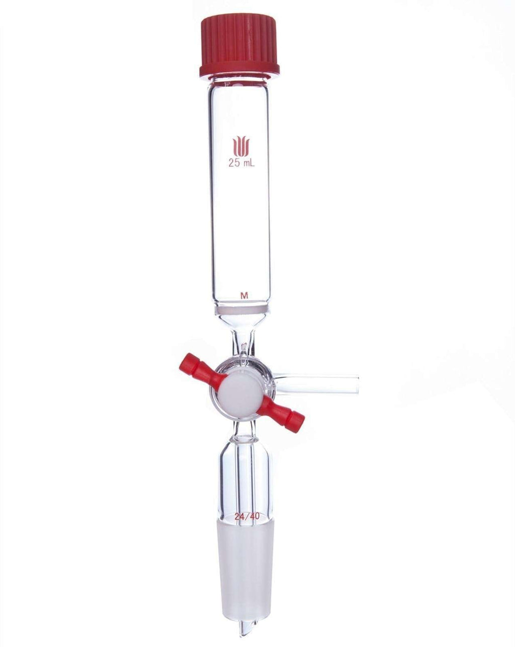 Solid-phase peptide synthesis vessel with joint and T-bore PTFE stopcock, capacity 10 to 500 ml