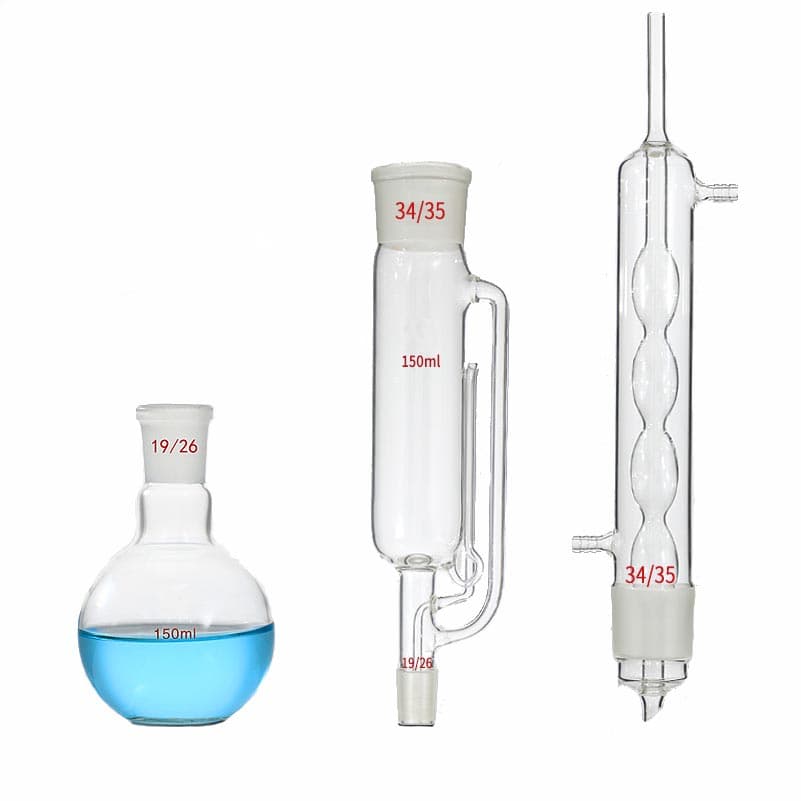 Soxhlet extractor set, 3 parts, with allihn condenser