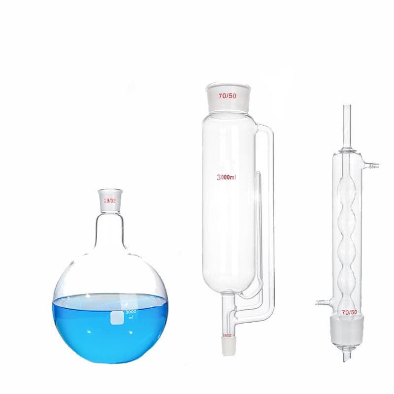 Soxhlet extractor set, 3 parts, with allihn condenser