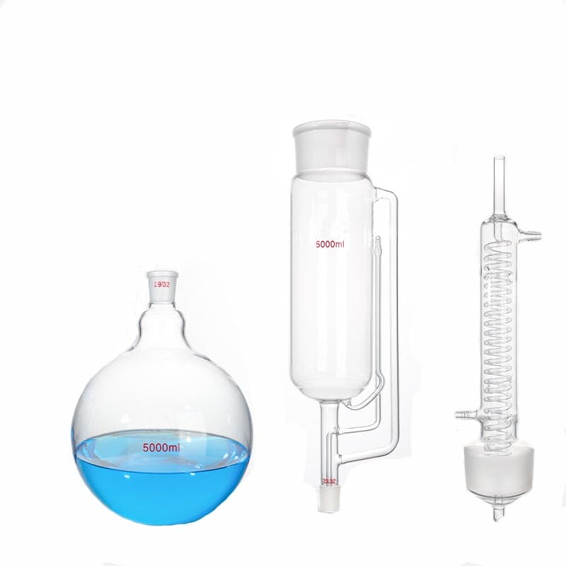 Soxhlet extractor set in 3 parts, with graham condenser