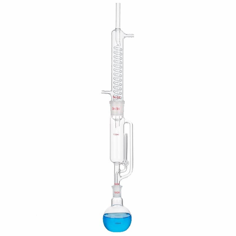 Soxhlet extractor set in 3 parts, with graham condenser
