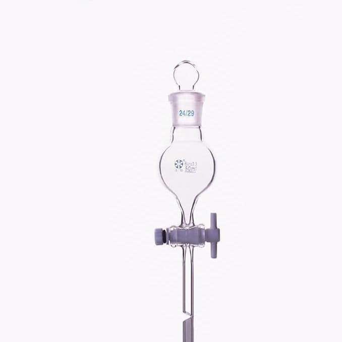 Spherical separating funnel with PTFE stopcock, capacity 60 ml to 3.000 ml