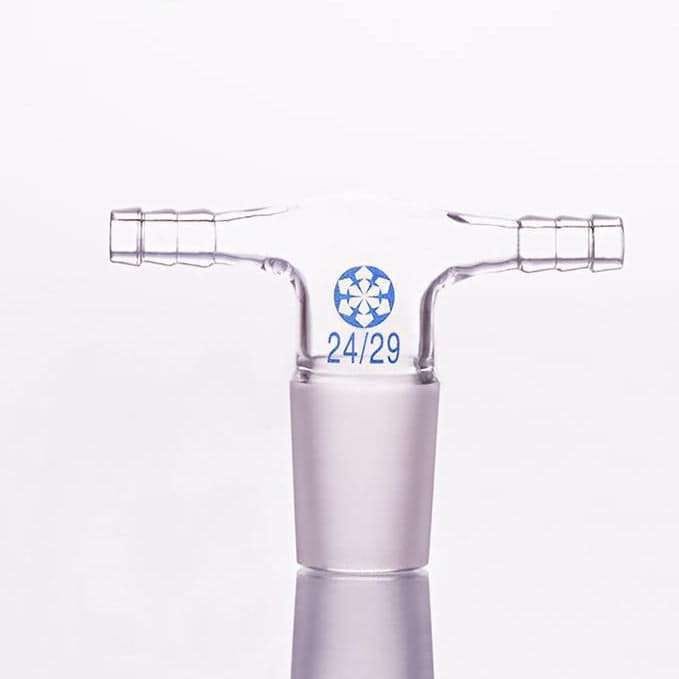 T-shaped connecting adapter with 2 hose connectors