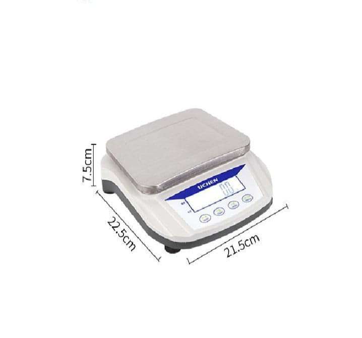 Table balance with stainless steel weighing plate, range 200 to 5.000 g, readability 0.1 g