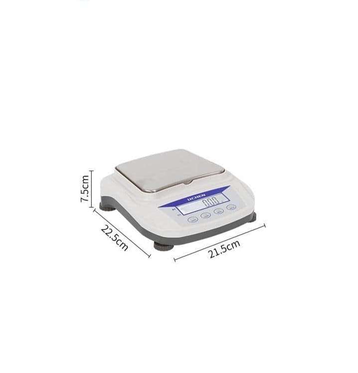 Table balance with stainless steel weighing plate,range 300 to 2.000 g, readability 0.01 g