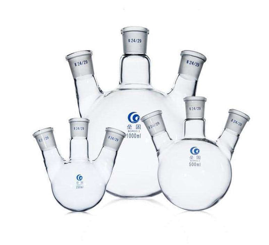 Three-Necked Round-Bottom Flask, Bevelled Side Necks, 50 ml to 20.000 ml