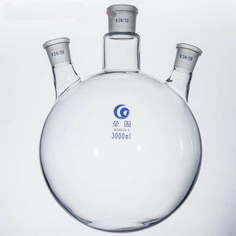 Three-Necked Round-Bottom Flask, Bevelled Side Necks, 50 ml to 20.000 ml