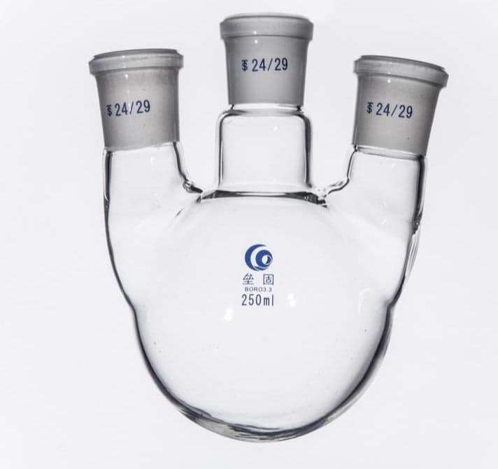 Three-necked round-bottom flask, parallel side necks, 50 ml to 20.000 ml