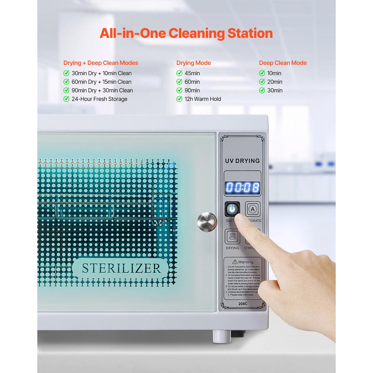 Nail Tool Cleaning Machine, 12L Large Capacity, Tool Cabinet Cleaner Box