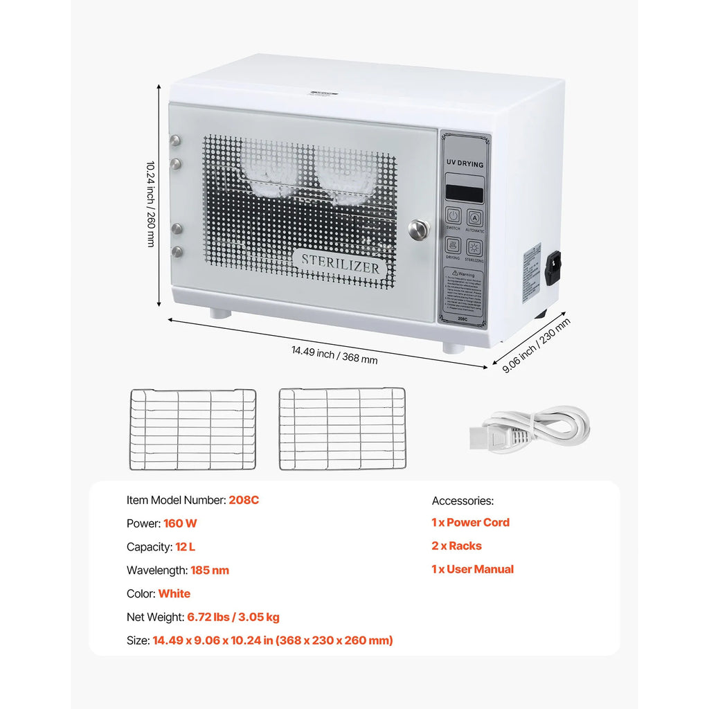 Nail Tool Cleaning Machine, 12L Large Capacity, Tool Cabinet Cleaner Box