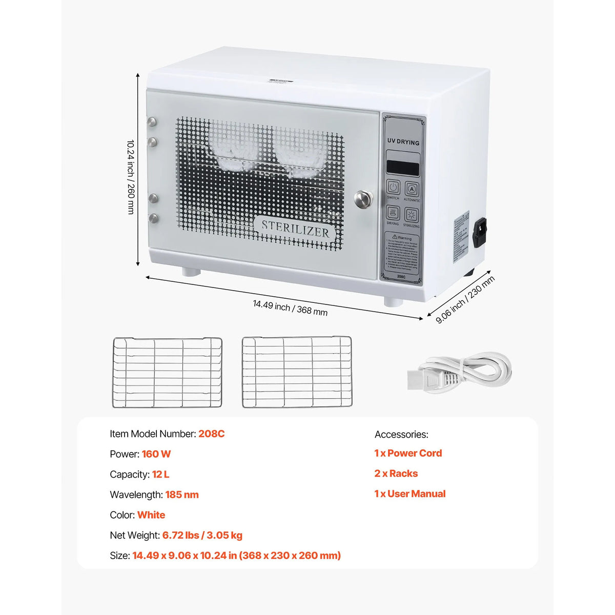 Nail Tool Cleaning Machine, 12L Large Capacity, Tool Cabinet Cleaner Box