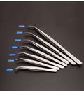 Tweezers with curved tip, length 10 to 30 cm