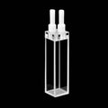 UV Quartz Flow Cell with M4 Threaded Ports, 10 mm Lightpath, 4 Clear Windows