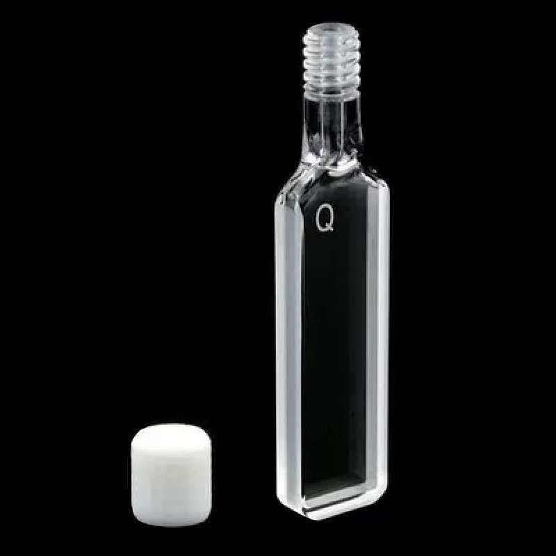 UV quartz cuvettes with PTFE screw cap, 2 clear windows