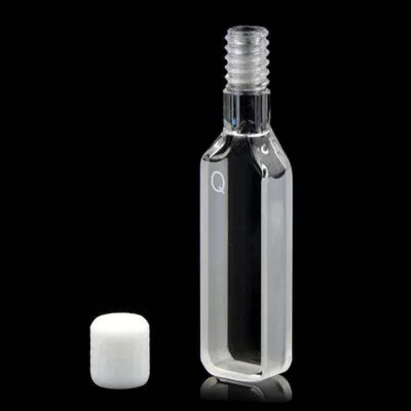 UV quartz cuvettes with PTFE screw cap, 2 clear windows